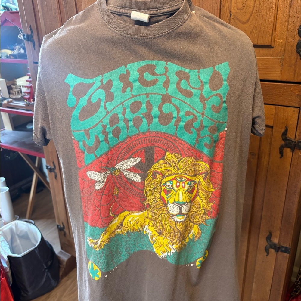 Brown Graphic T-Shirt with Lion Design
